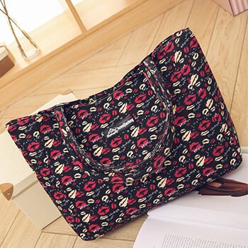 Mara Traum Damen Einzel Schulter Strand Taschen Wasserdichte Leinwand Zipper Faltbare Floral Gedruckt Stirp Einkaufstasche Tote Frauen: Style  1