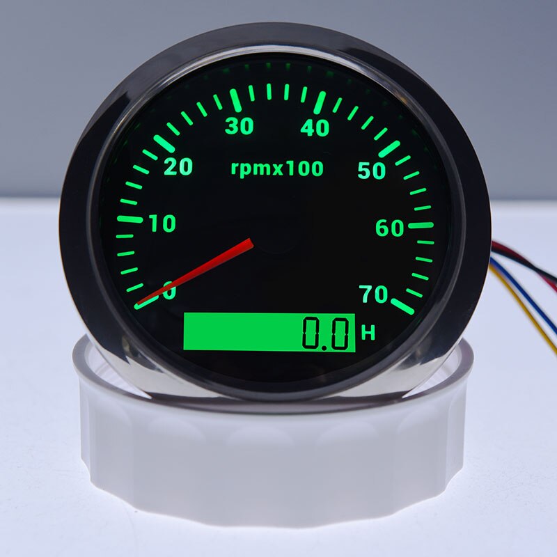 85mm Tachometer 3000 6000 8000 RPM Tacho Mit 7 Farben Hintergrundbeleuchtung Marine Boot RPM Meter Gauge LCD Tacometro Digital stunde Meter