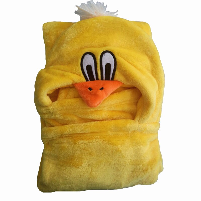 0-2 Years Old Spring and Autumn Animal Shapes Pink KT / Coffee Cow / Panda / Frog / Yellow Duck Flannel Cloak Monolayer TRQ0214: Duck