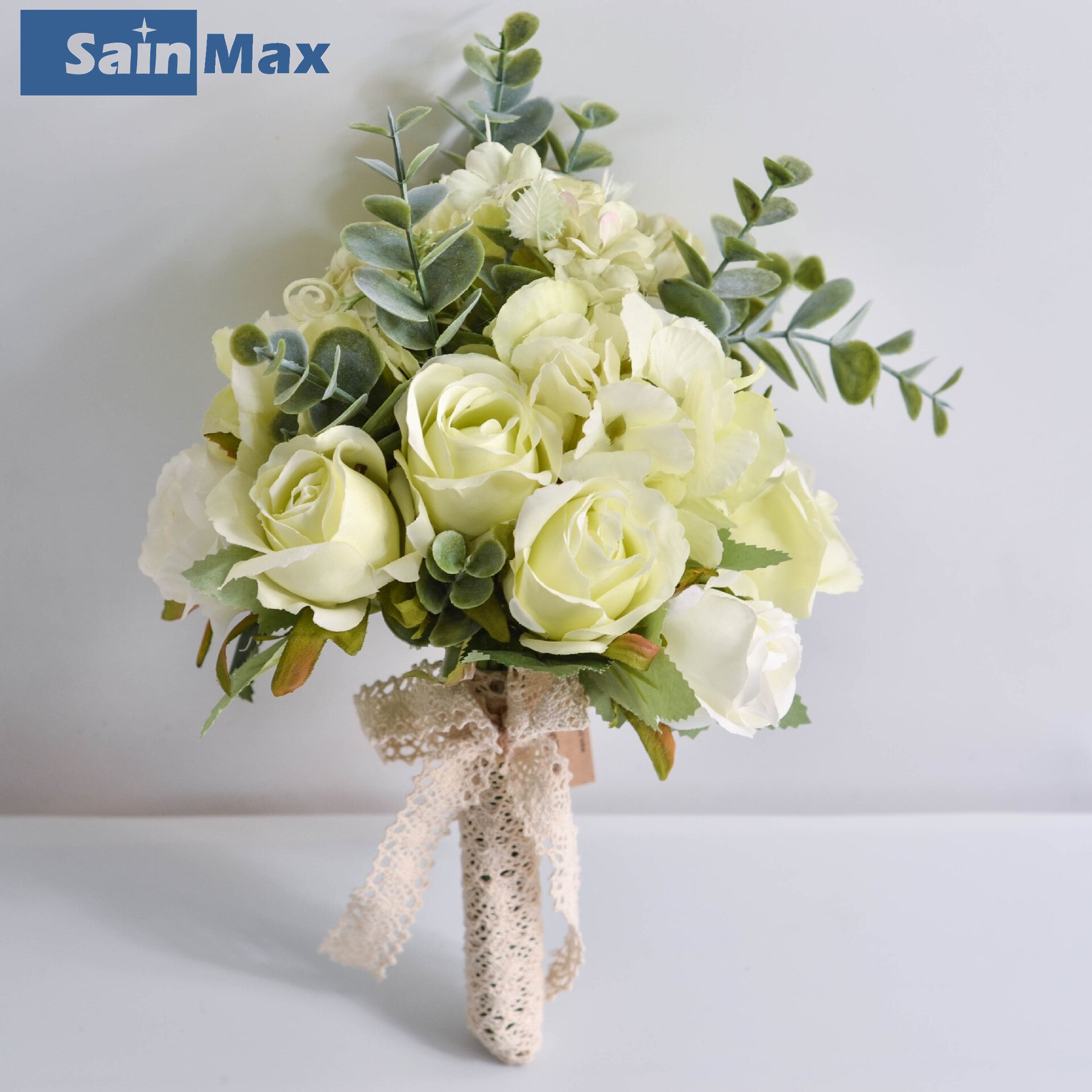 Sain Max mariage Bouquet mariée tenir des fleurs Rose fête mariage photographie fleur artificielle