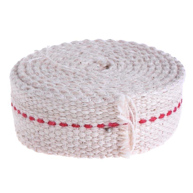 Premium Olie Lamp Mate Platte Katoen Olie Lantaarn Kerosine Lamp Lont Rood Stitch 0.79in Breed 3.3ft Roll HX6D: Default Title