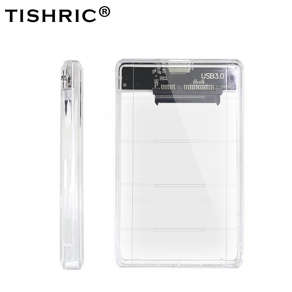 Tishric gennemsigtig 2.5 hdd/ssd etui harddisk kabinet/boks sata til usb 3.0 adapter uasp protokol op  to 2tb harddisk cover