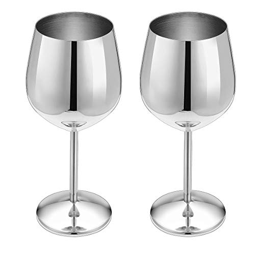 Rustfrit stål kobberbelagt enkeltlags bæger anti-fald glas cocktailglas 500ml vinkopper champagneglas: 2 stk sølv