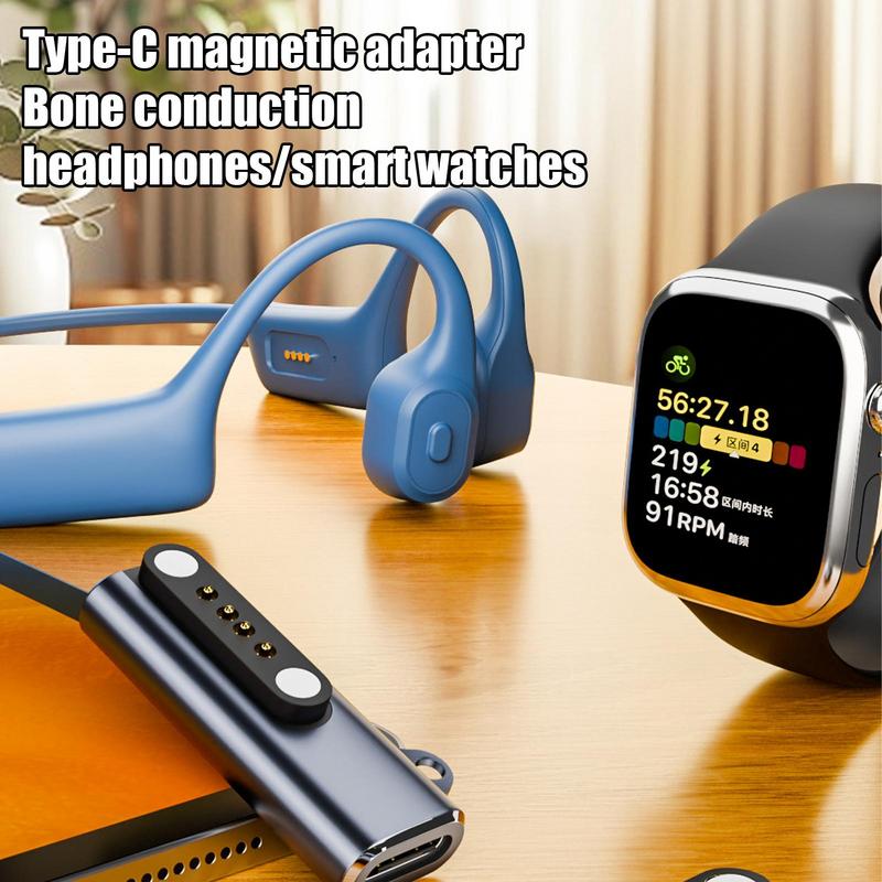 Ładowarka magnetyczna adapter typu C Smartwatch konwerter ładowania 7,62 MM 2-pinowy/4-pinowy adapter robić słuchawek z przewodnictwem kostnym