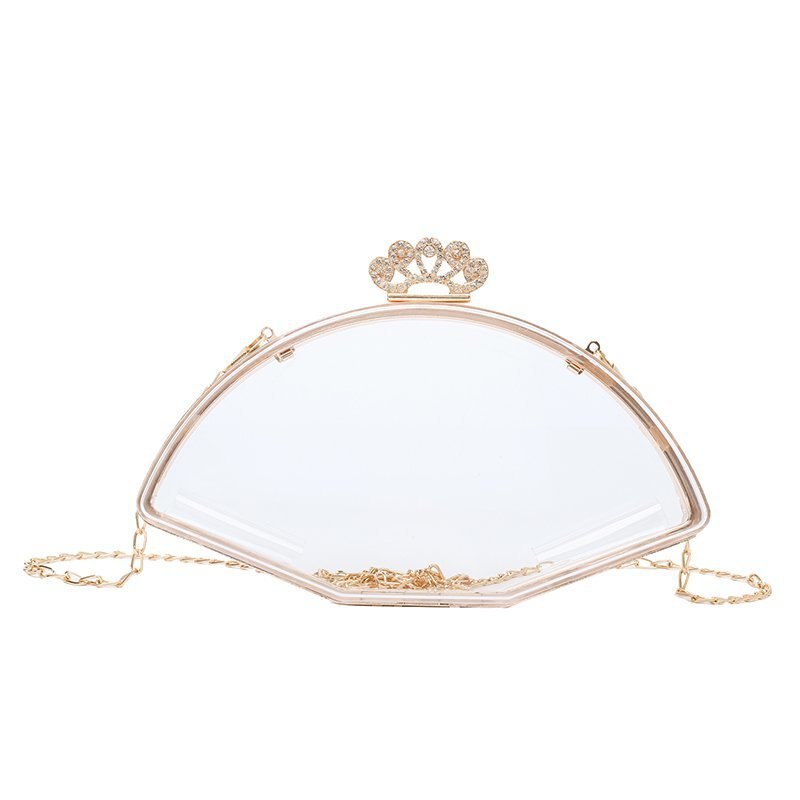 Bolso pequeño transparente de Pvc para mujer, bolsa de noche a la , de de lujo para de verano, con cadena, Color caramelo,: Transparente