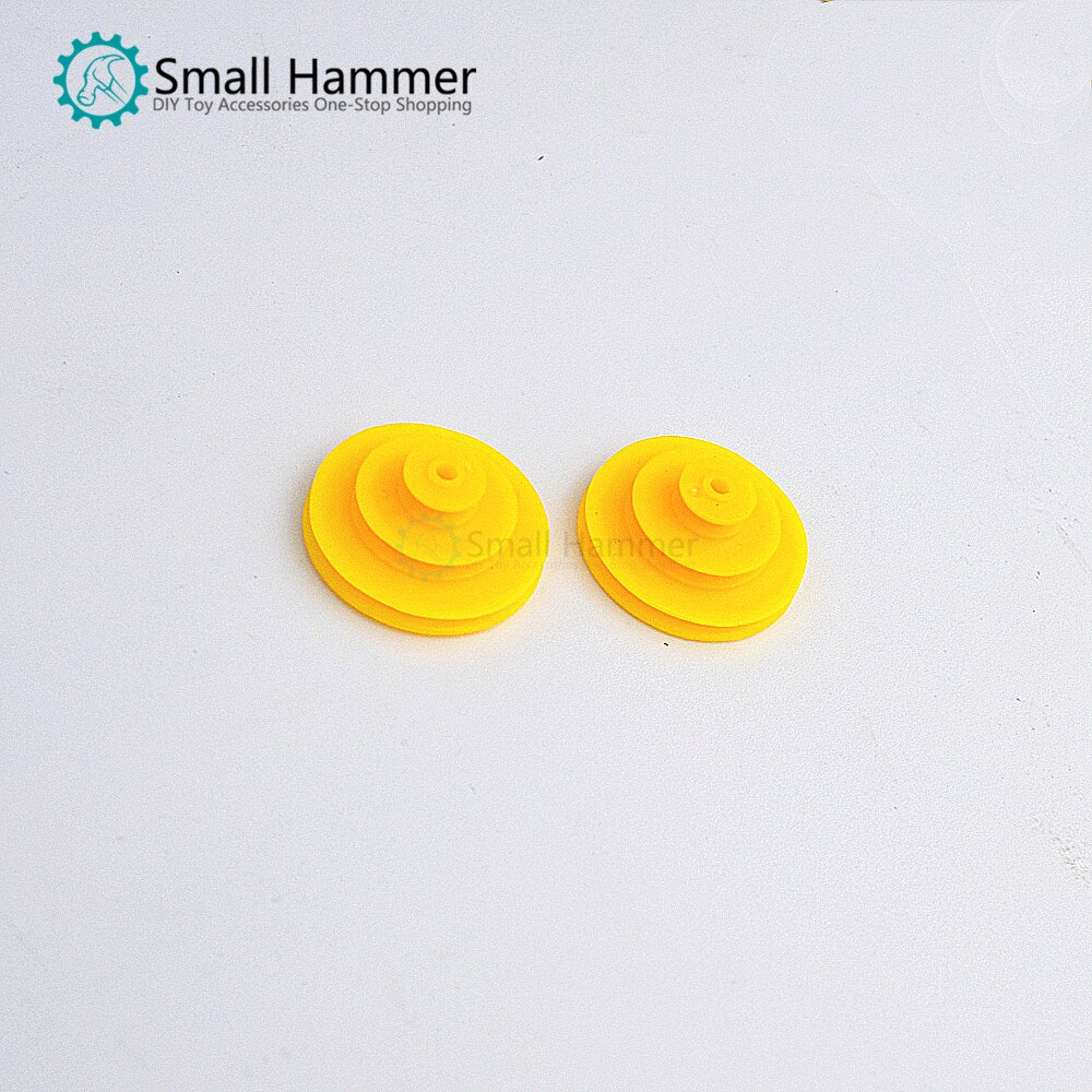 10pcs 27mm yellow plastic three-layer pulley variable hole pulley diy micro motor gearbox parts gear box accessory parts