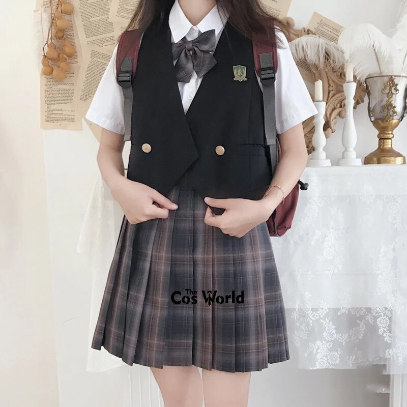 [Hei Yan] Japanese Womens Girls Spring Autumn Sleeveless Vests Waistcoat Suit For JK School Uniform Student Clothes