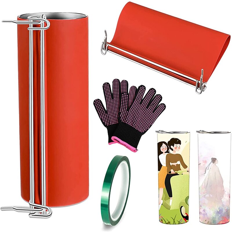 Silicone Mug Clamp 3D Sublimation Silicone Tumbler Wrap Heat Press Silicone Mug Clamp Fixture For DIY Mugs Printing: YELLOW