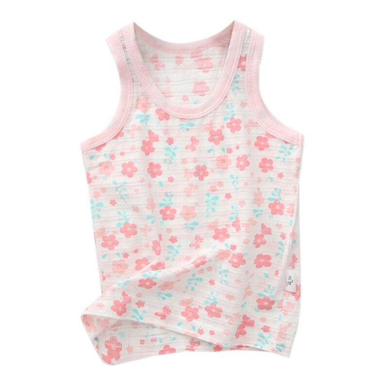 Zomer Meisjes Bloemen Tanks Mouwloze Tops Kids Kleding Katoen Printing Vest Baby Tiener Singlets Kinderen: 3 / 2-3Y