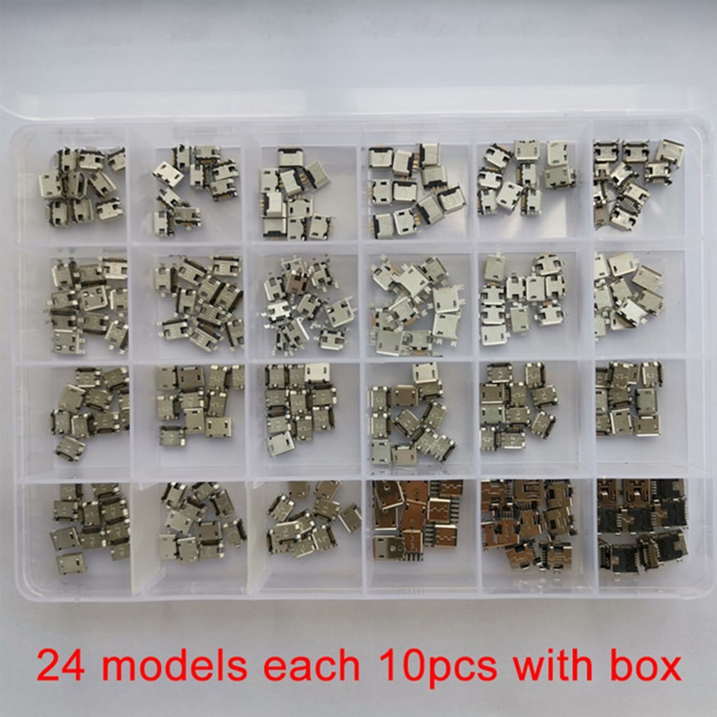 USB Patch Connector Micro USB Connector Socket Jack USB Connectors Set for MP3/4/5 For Android Mobile Phone