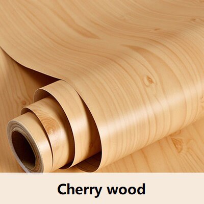 PVC Door Sticker Vinyl Contact Paper Self adhesive Wallpaper for Kitchen Cabinet Waterproof Shelf Liner Home Decor Wall Stickers: Cherry wood