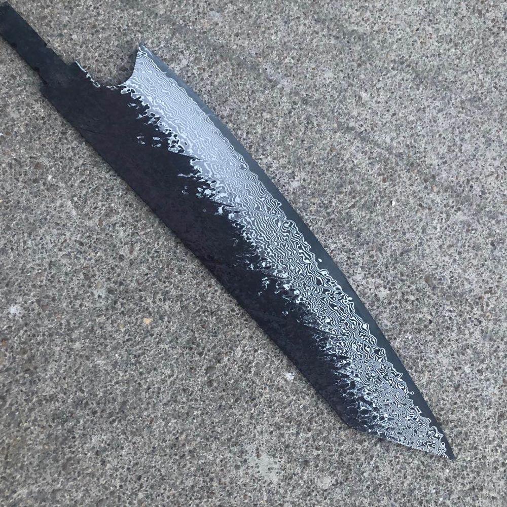 Vass kockkniv blank  vg10 damaskus stålblad material halvfärdig billet japansk kniv köksredskap