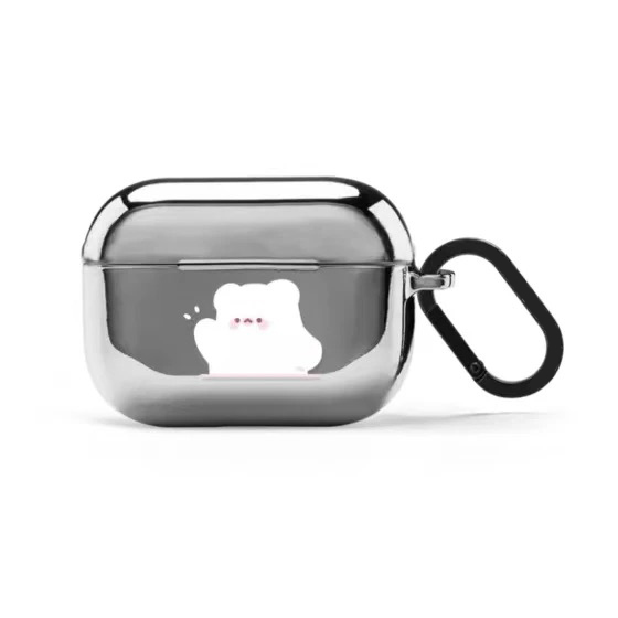 Colorful Hearts Electroplated Case for AirPods 3 4 Pro Pro2 Earbuds Cover: XS / BROWN