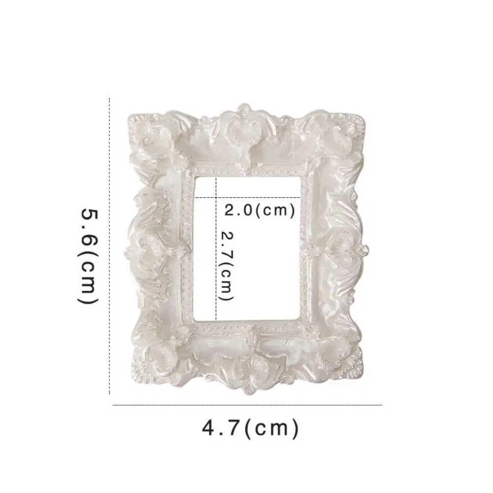 Durable DIY Resin Photo Frame Rustic 3D Mini Mirror Props Miniature Mirror Small Model Phone Shell Material: light green