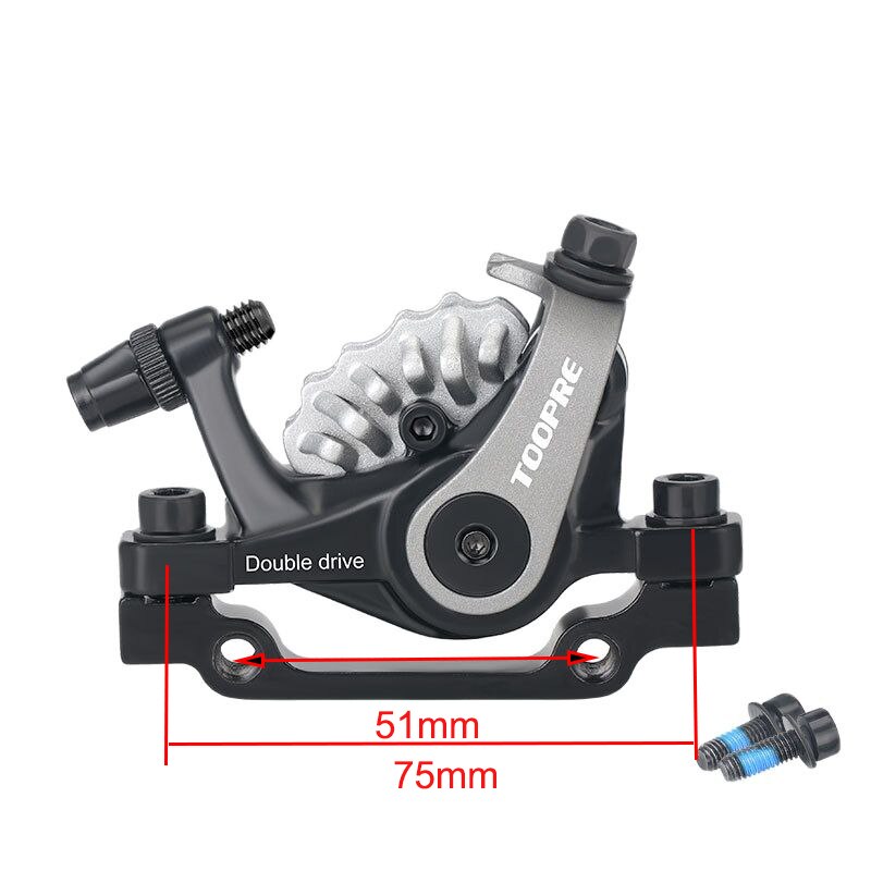 TOOPRE-freno de disco mecánico para bicicleta, pinza de doble pistón, aleación de aluminio, disipación de calor, frenos bilaterales