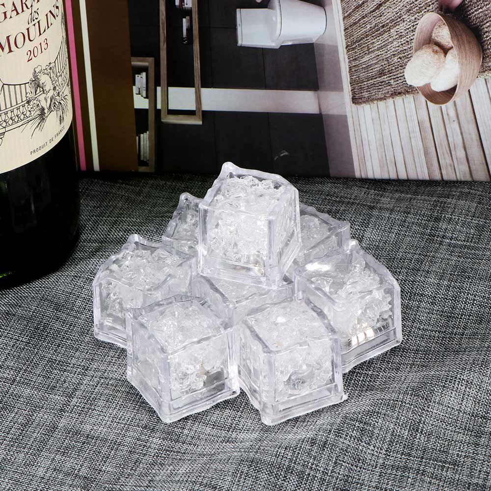 6 pièces lumière LED glaçons lumineux nuit lampe fête barre mariage tasse décoration brillant glaçons dans l'eau coloré clignotant glace
