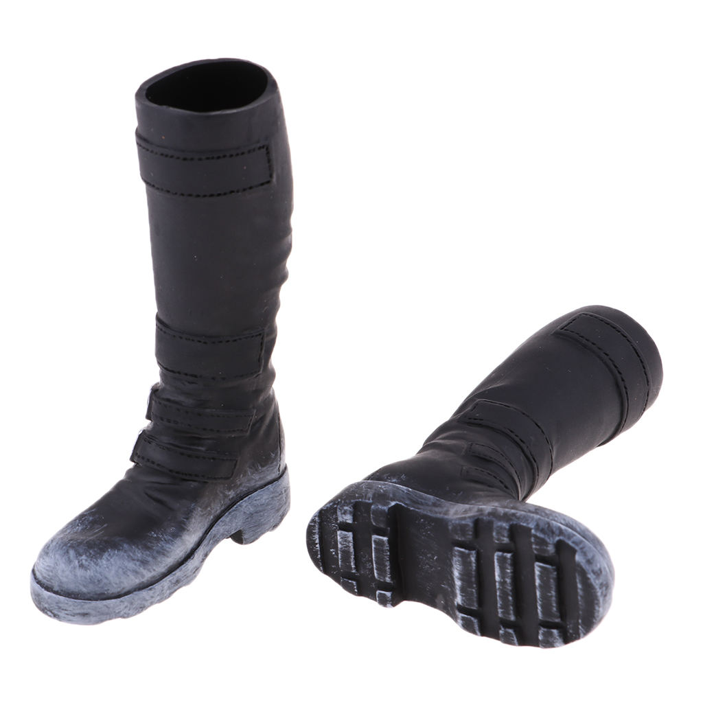 1:6 Male Boots for 12inch / /Enterbay/TC/Dragon Action Figure: Mid-calf Boot Black