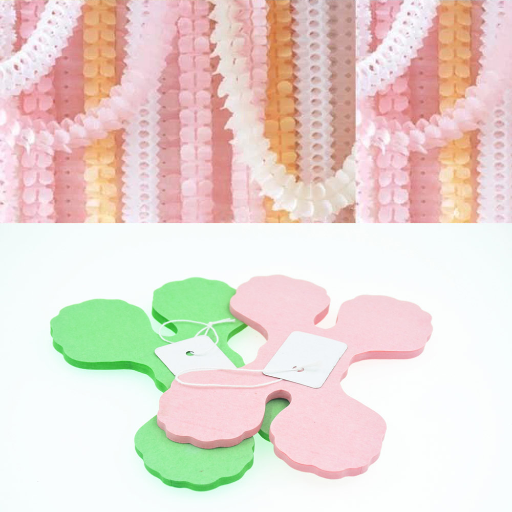 Wedding decoration Pink Princess Theme Paper Garland Puff Tissue Garden Birthday Party Suppliers Backdrop Hanging Decor