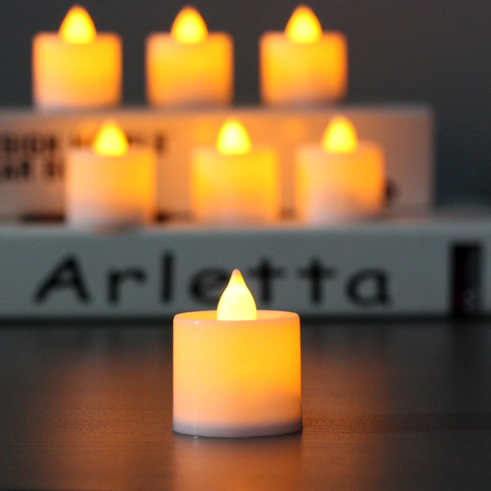 4PCS Electronic Candles Lights Flickering Lovely Night Light Colorful LED Candle Battery Operated Birthday Wedding DIY Decor