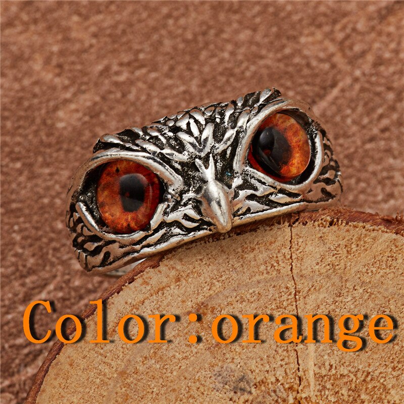 Jahrgang Niedlichen Blauen Augen Eule Ring Für Männer Frauen Offene Ringe Silber Farbe Engagement Hochzeit Paar Ring Schmuck: 10