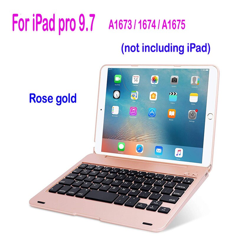 Smart Keyboard for Apple iPad 9.7 5th 6th Generation Bluetooth Keyboard Case for iPad mini 1 2 3 4 5 Air 1 2 Pro 9.7: pro 9.7  Rose gold