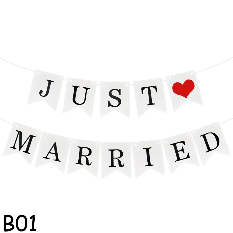 Wedding Decoration Bride/groom White"JUST MARRIED&amp;MARRY ME "letter Paper Garland Banner Paper Garland Banner Event Party Supply: B01