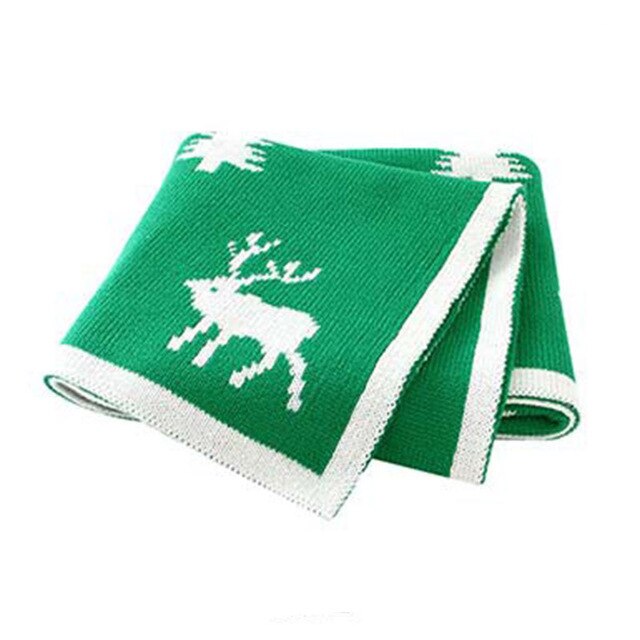 Couverture de noël en tricot pour bébé garçon et fille, édredon pour -né, vêtements à tenir, collection automne-hiver: 82W523 Green
