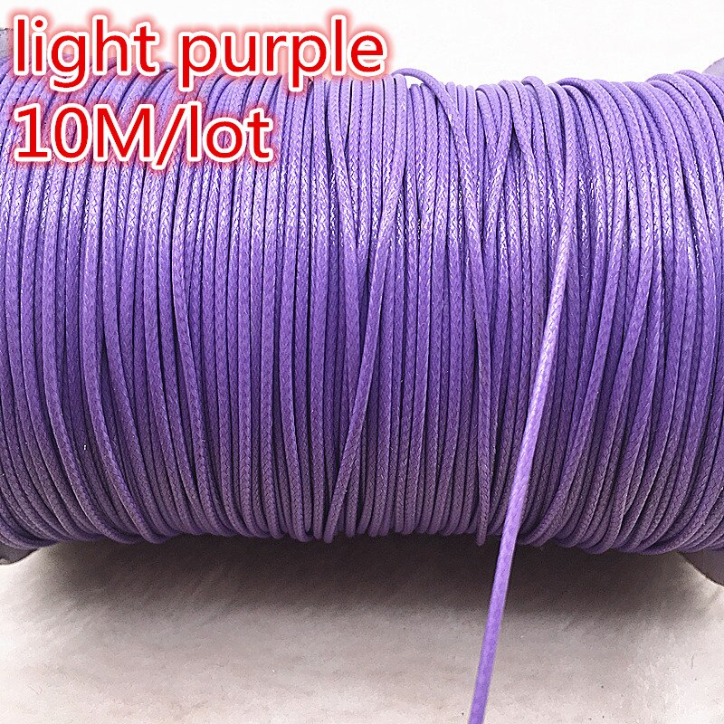 10M Durchmesser 1,0mm Gewachste Baumwolle Schnur Gewachst Gewinde Schnur String Strap Halskette Seil Bead Für Schmuck Machen DIY armband: 12light purple