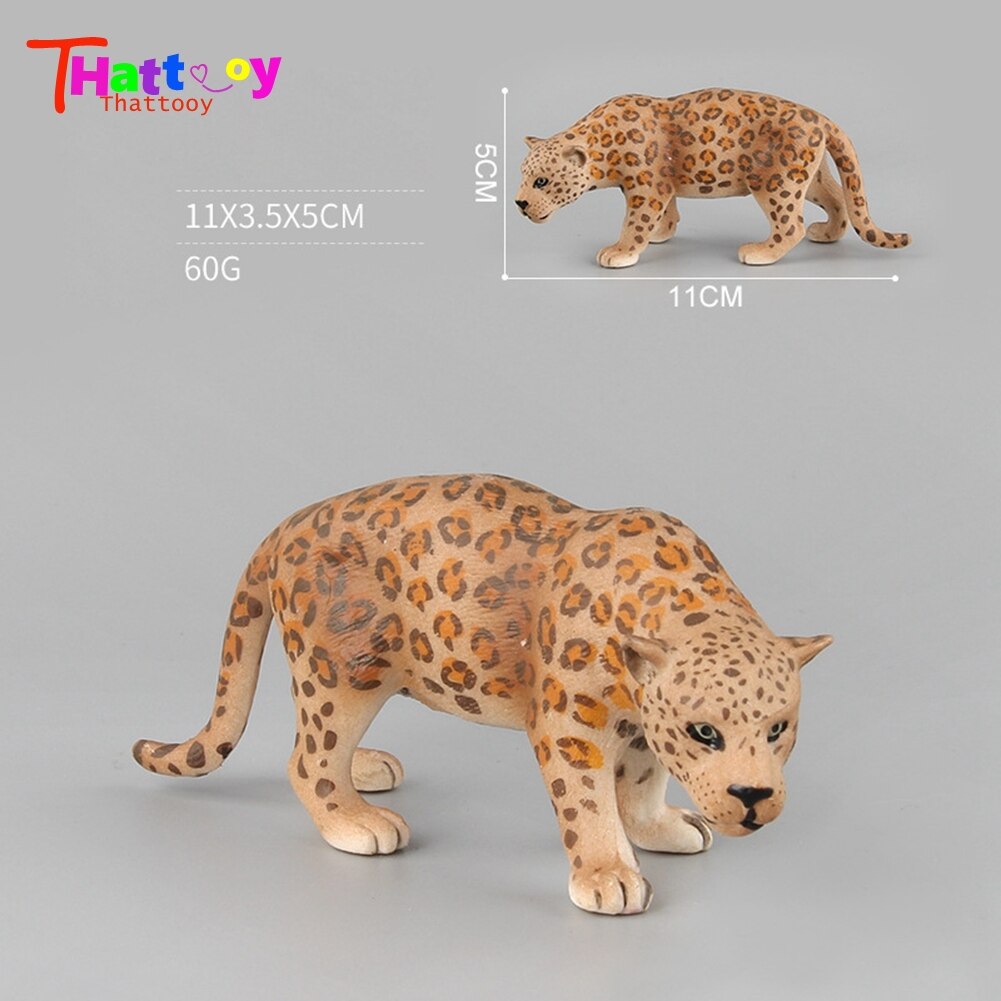 Classic Toys Solid Safari Leopard Forest Animal Model Toys 4 Piece Set For Children's Best