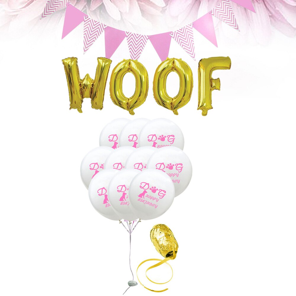 16 Inch Woof Letters Pet Party Ballon En Pailletten Ballon Decoratie Latex Ballonnen Feestartikelen Voor Baby Shower Verjaardag Par