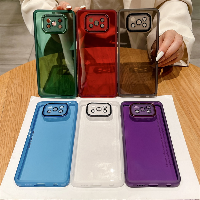 Funda de silicona transparente para Xiaomi Mi Poco X3 Pro Nfc X5 Pro Poko X 3, cubierta protectora de cristal para lente en Pocox3 Pocox5 X3pro X3nfc