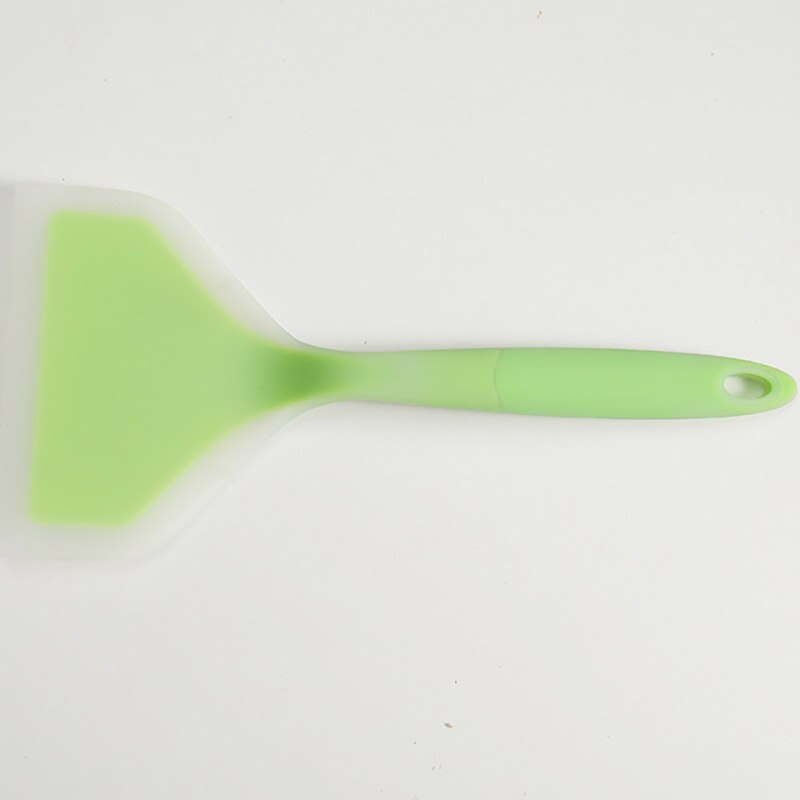 Espátula antiadherente para cocina, utensilios de cocina de silicona con gancho, 1 Uds.: grass green