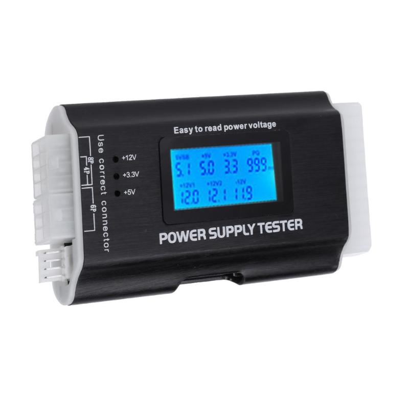Digital 20/24 -pin strømforsyning test pc computer check hurtig bankforsyning strømmåling lcd display diagnostiske tester værktøjer