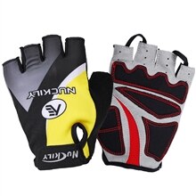 NUCKILY Short Finger Cycling Gloves Polyester Road Bike Hand Wear For Adults N3555: N3552 YELLOW / L