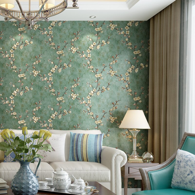 Wellyu Nordic Bloemen En Vogels Berkenbos Behang Moderne Minimalistische Niet geweven Licht Luxe
