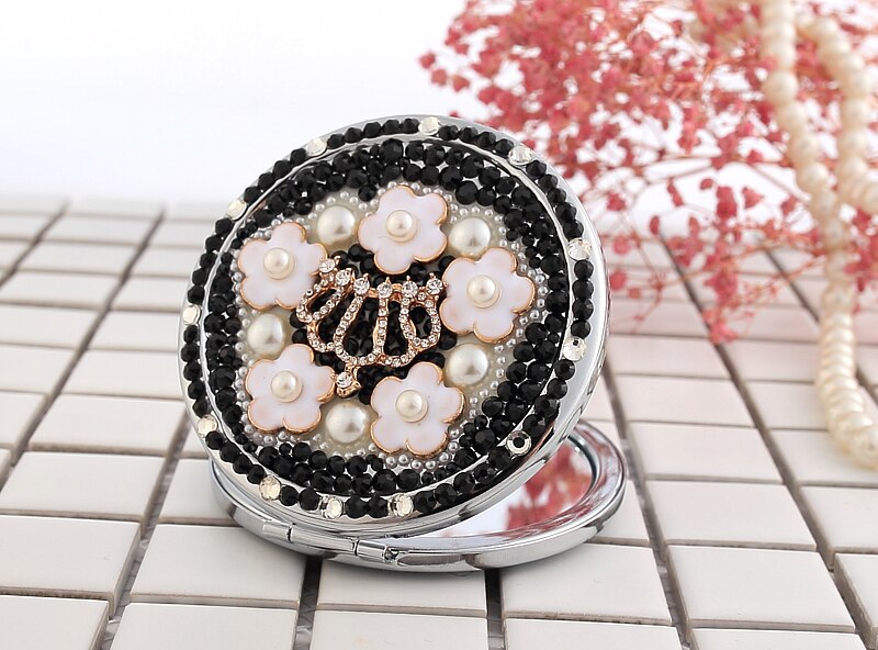 Engrave words free,bling rhinestone Mini Beauty pocket makeup compact mirror makeup,crown flower,wedding party bridesmaid