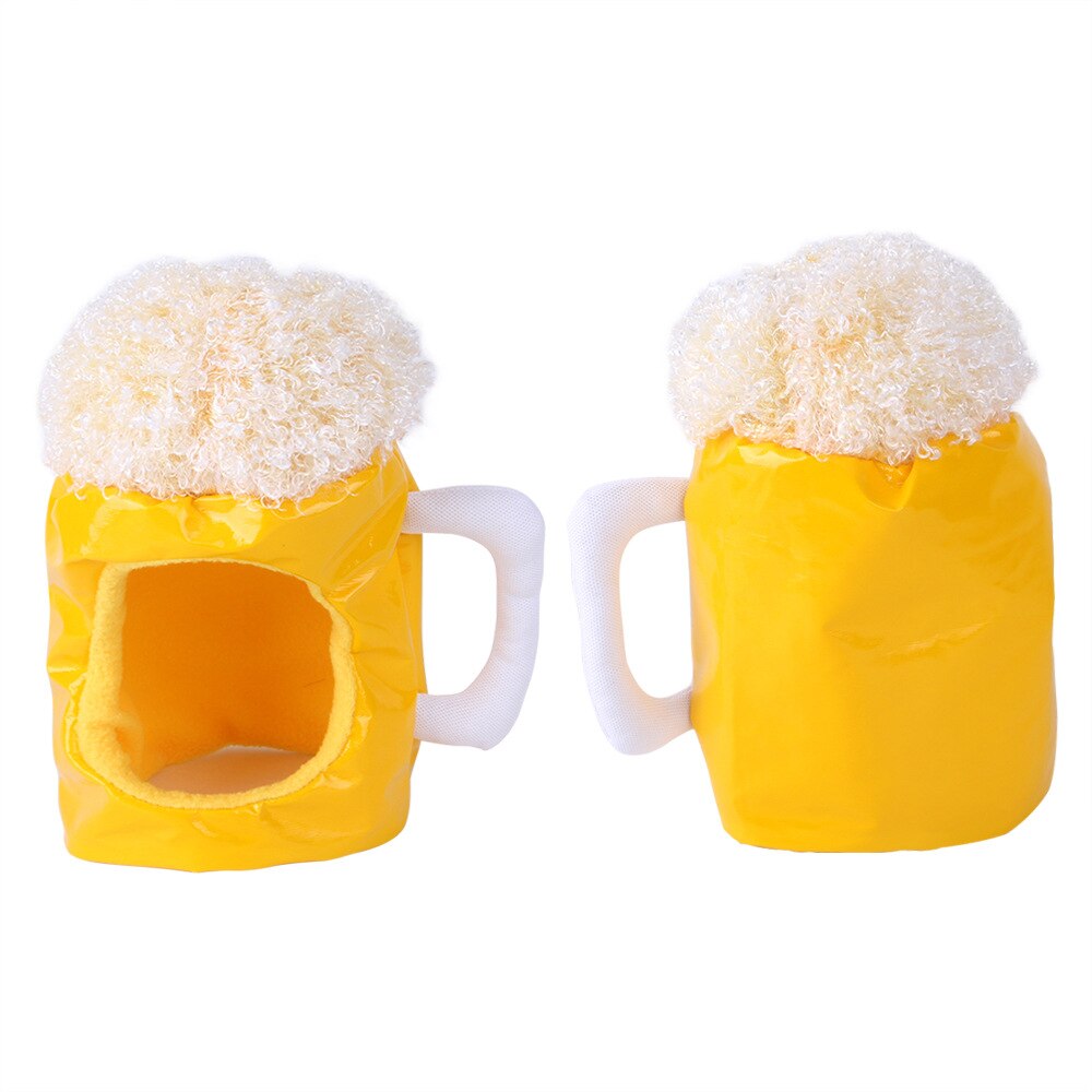 Pet Dog Cat Beer Mug Shape Hat teddy dress Up Headgear Cat Headgear Beer Cup Hat Decoration