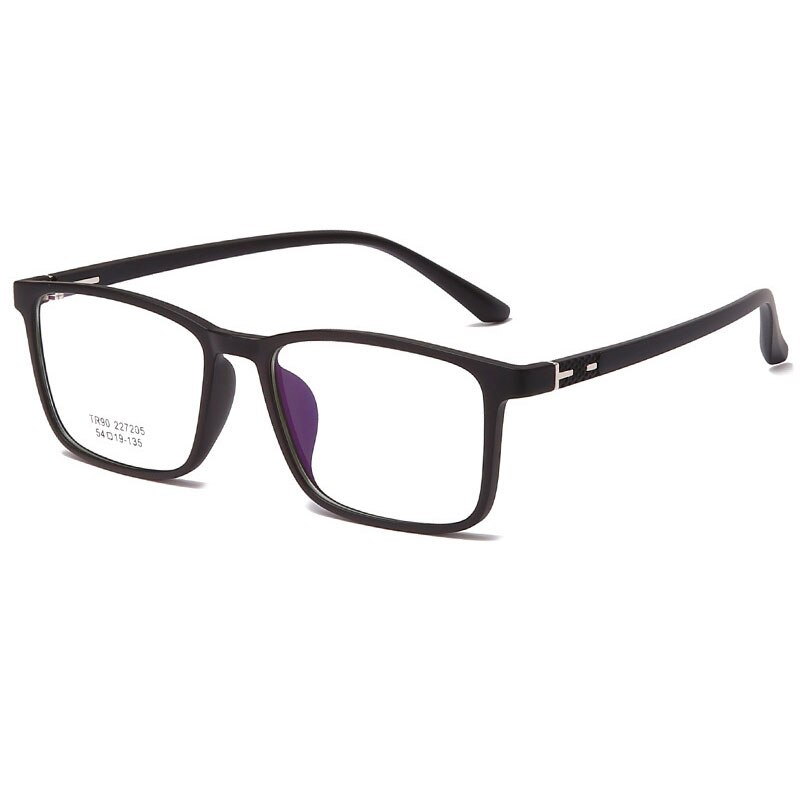 Retro Ultralight Rectangle Spectacles Plastic Frame Glasses Full Rim Anti-Blue Ray Eyewear Unisex: MATTE BLACK