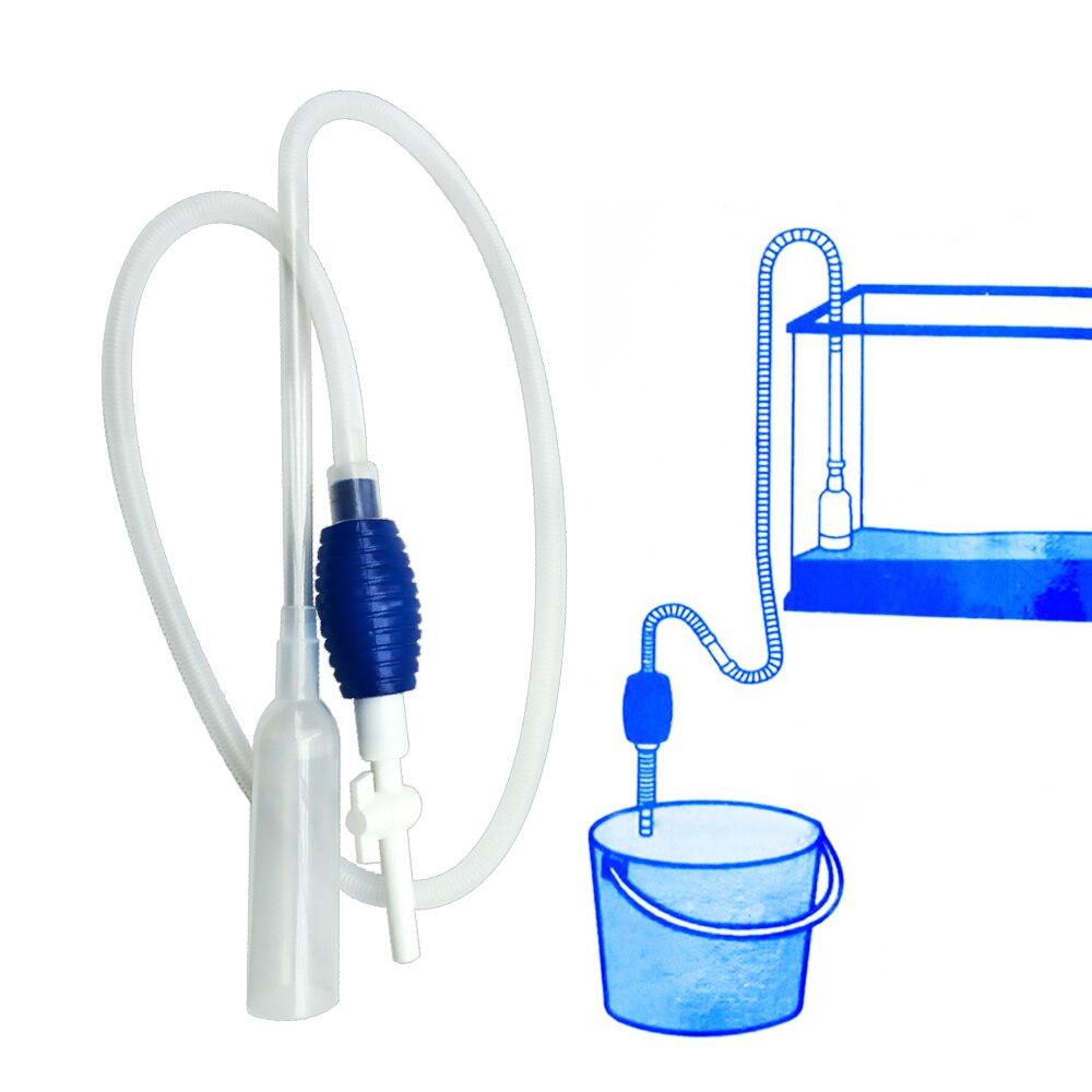 1.9m Aquarium Fish Tank Vacuum Syphon Gravel Water Siphon Hand Pump Cleaner