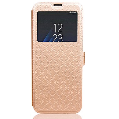 Abdeckung Telefonkasten Für Samsung Galaxy S8 Plus SM S8 + G9550 Flip Pu-leder tpu Shell S8 ZOLL-G9500 Fenster Ständer Raute Holster tasche: For Samsung S8 Plus / Gold