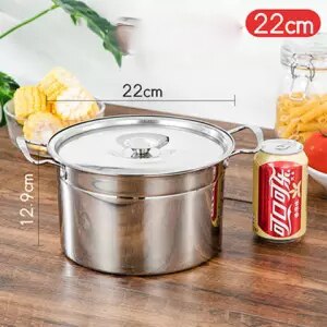 Suppe Topf Edelstahl Topf Eintopf Topf Suppe Hause Induktion Herde Topf mit Deckel Schmalz Panzer Gewürz Panzer Topf Miso sofortig Topf Küche: 22cm
