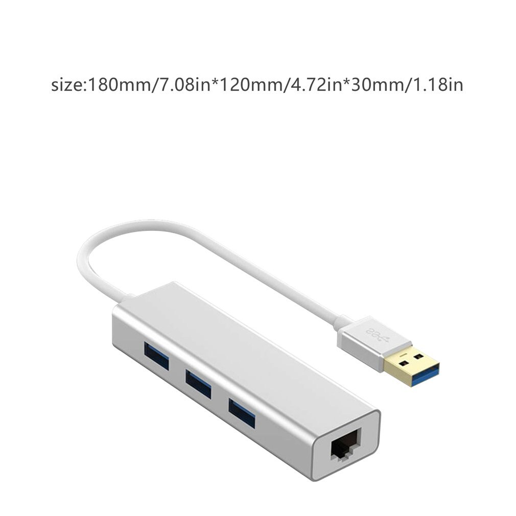 3 Ports Wired USB 3.0 To Gigabit Ethernet RJ45 LAN (10/100/1000) Mbps Network Adapter Ethernet Network Card For PC Laptop