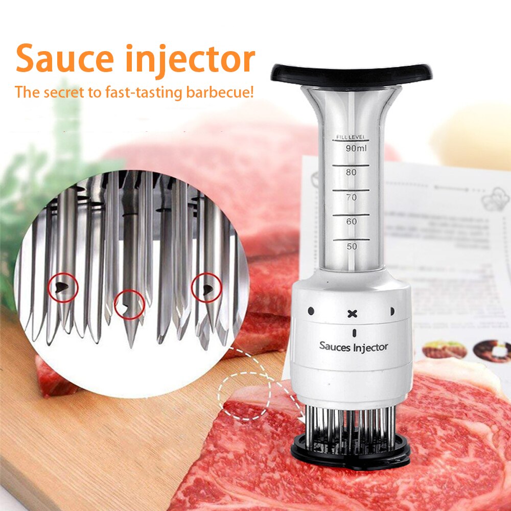 2 in 1 Meat Tenderizer Multifunctional Sauce Marinade Injector BBQ Meat Steak Beef Sauce Tenderizer Kitchen Cook Tools Gadgets