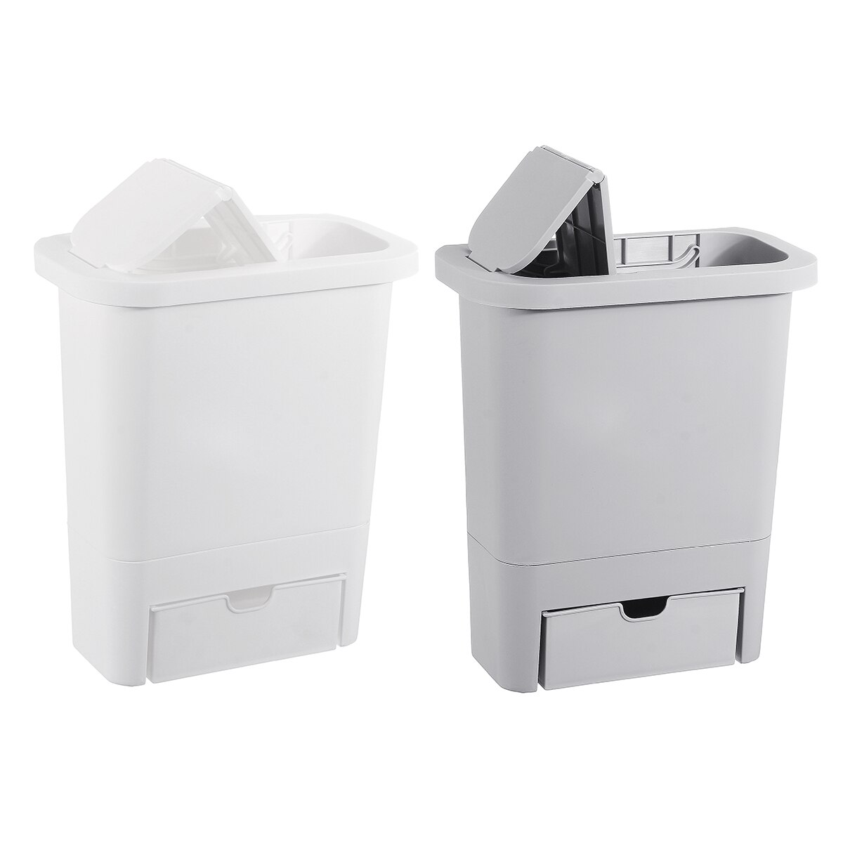 Multifunction Hanging Trash Can with Lid Kitchen Cabinet Door Wall-mounted Waste Baskets Trash Garbage Bin Can Rubbish Container
