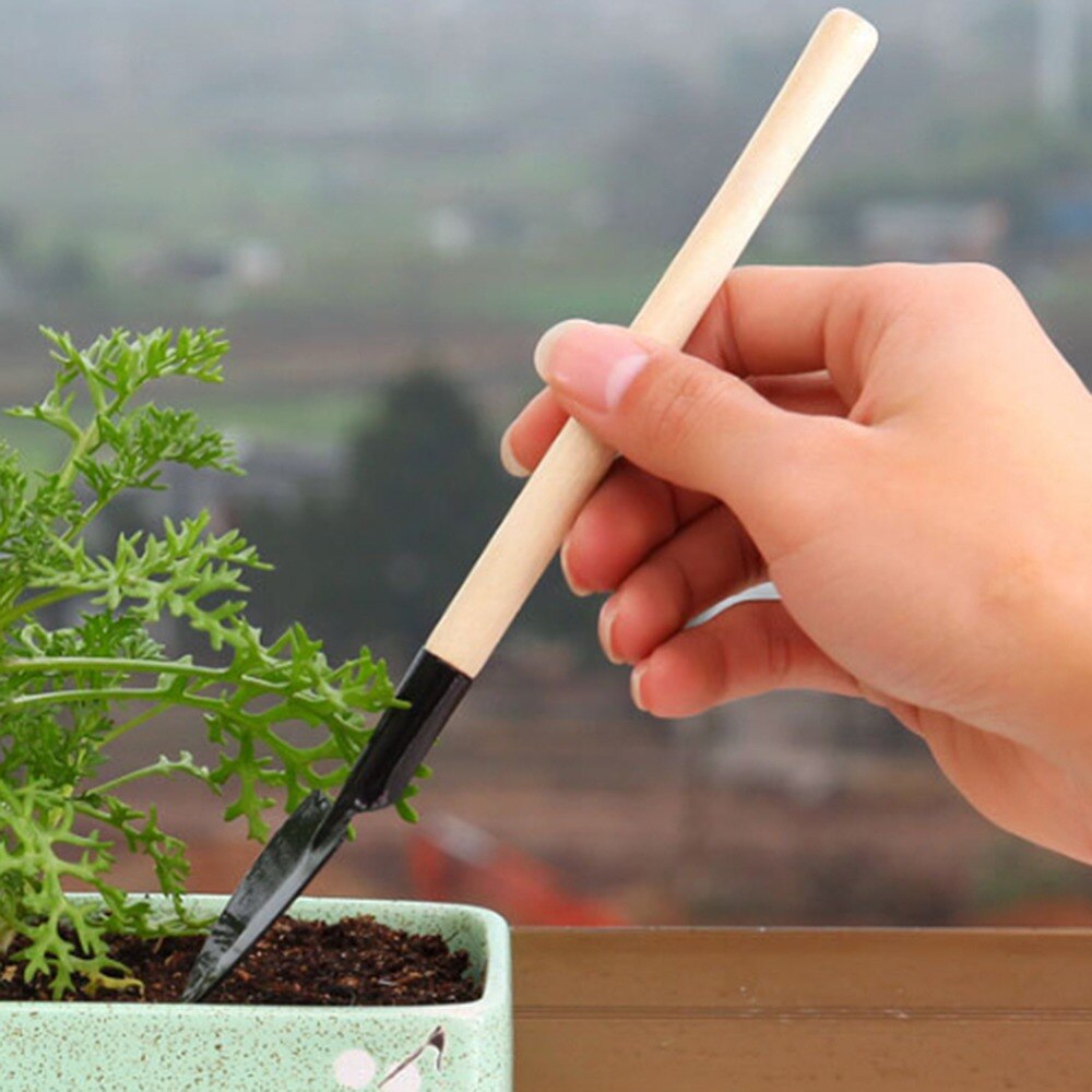 3 Pcs Garden Hand Trowel Shovel Spade Digging Gardening Tool with Wooden Handle