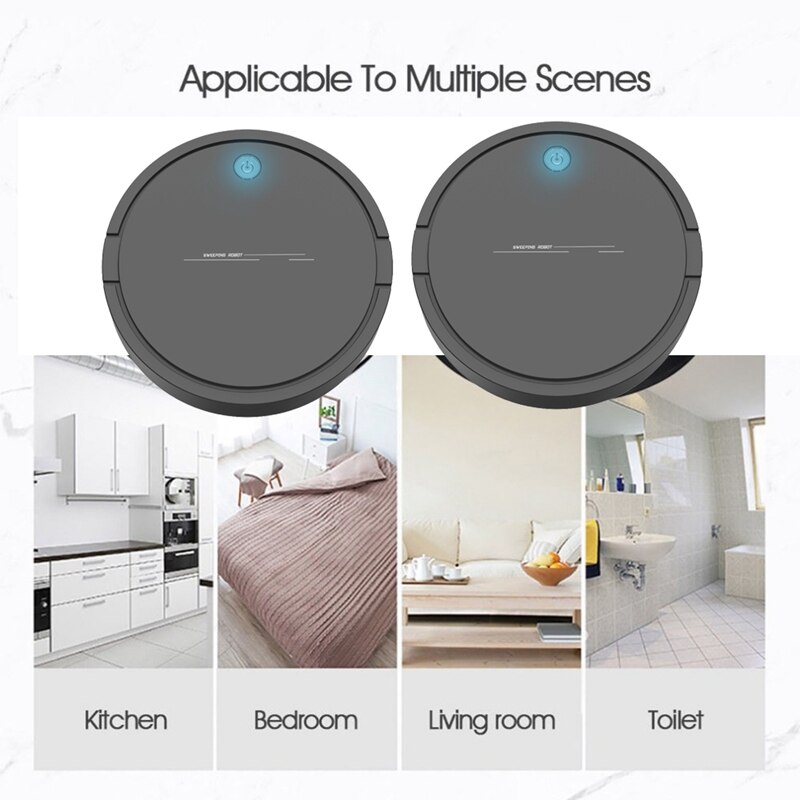 Automatic ing Robot Vacuum Cleaner USB Charging Cordless Vacuum Cleaner Cordless Robot Vacuum Robots Black