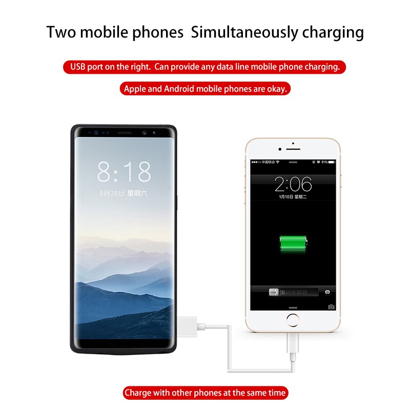 5000 mah powerbank batterij oplader case voor samsung galaxy note 8 opladen telefoon powerbank cover voor samsung note 9 batterij case