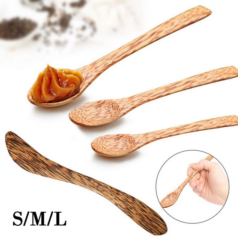 Natürlichen Kokos Holz Löffel Kokosnuss Holz Scoop Besteck Für Küche Restaurant Natürliche Coco Muttern Schalen Küche Liefert