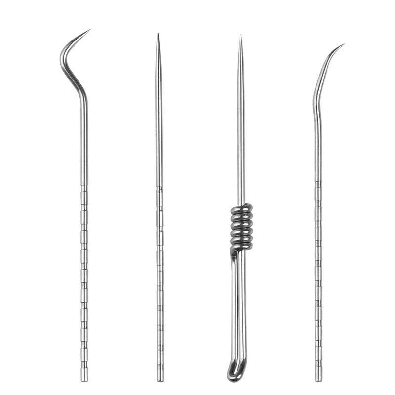 Stainless Steel Toothpick Reusable Food Fruit Picks Oral Cleaning Tooth Flossing Artifact Pendant Toothpick Container Box