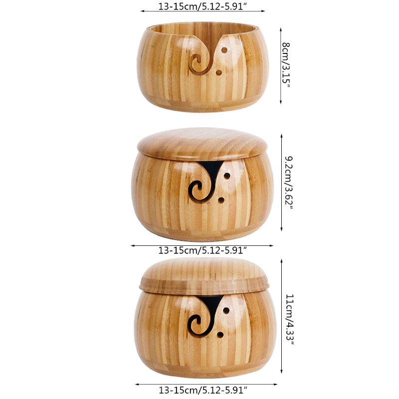 Drewniana miska z przędzy na ręcznie robioną włóczkę przędza robić szydełkowania uchwyt robić przechowywania zatrzymać walcowanie